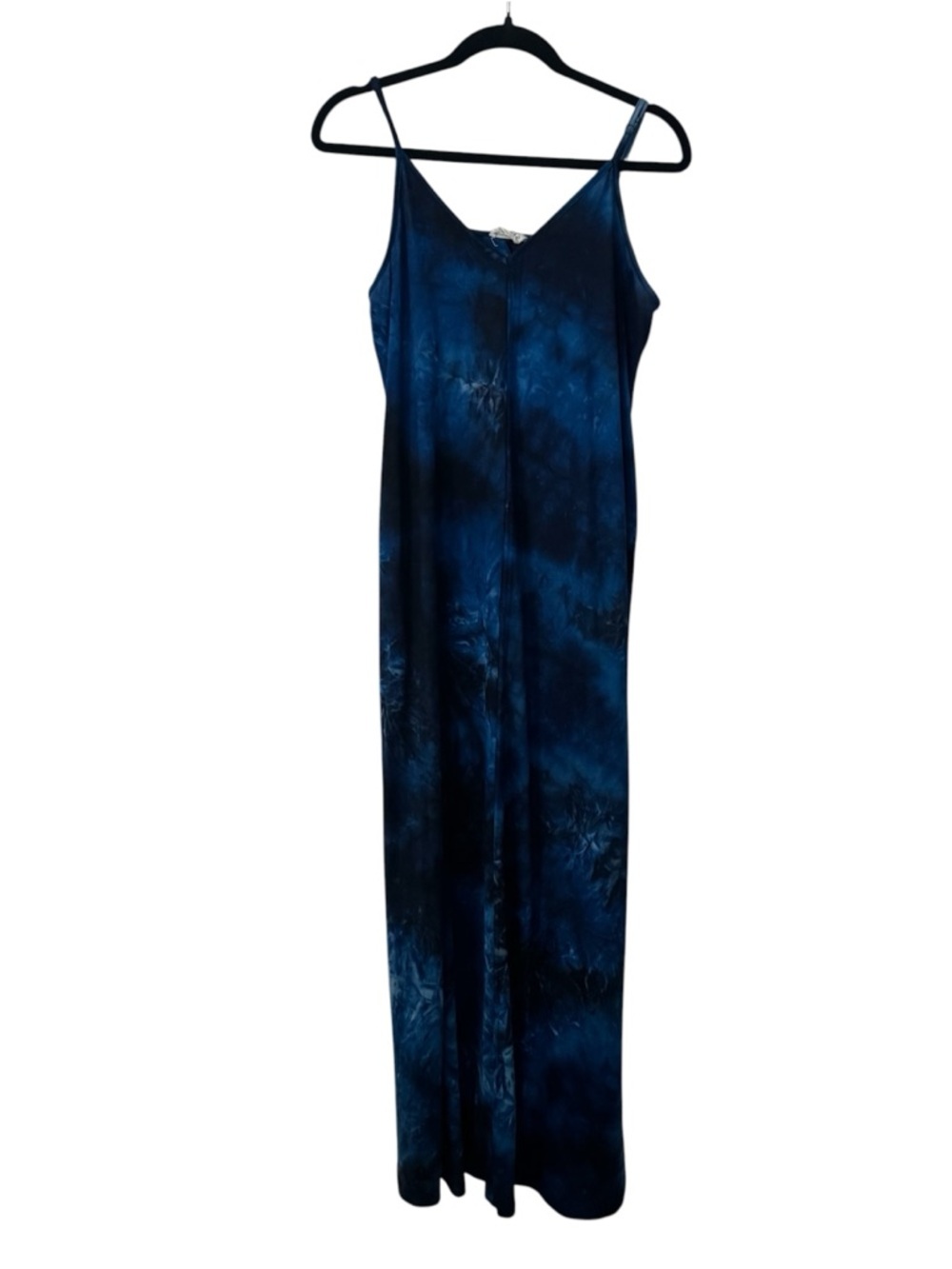 Ninexis Women’s Spaghetti Strap Maxi Dress in Deep Blue Tie-Dye Sz L GUC